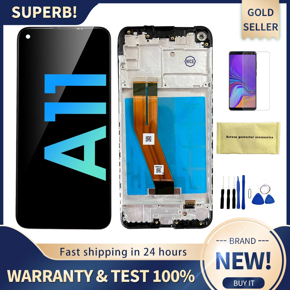 100% Tested LCD for Samsung A11 Screen for Galaxy SM-A115F/DS A115F A115M A115M/DS A115U Display with Touch Digitizer Assembly