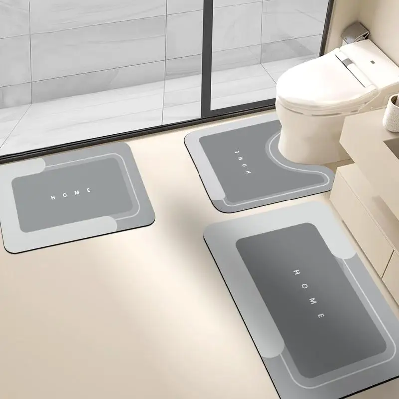 

Коврик для ванной комнаты, противоскользящий коврик для ванной комнаты из 3 шт./компл., ванная комната, гостиная, кухня, ванная комната, U-образный туалет, быстросохнущий всасывающий воду