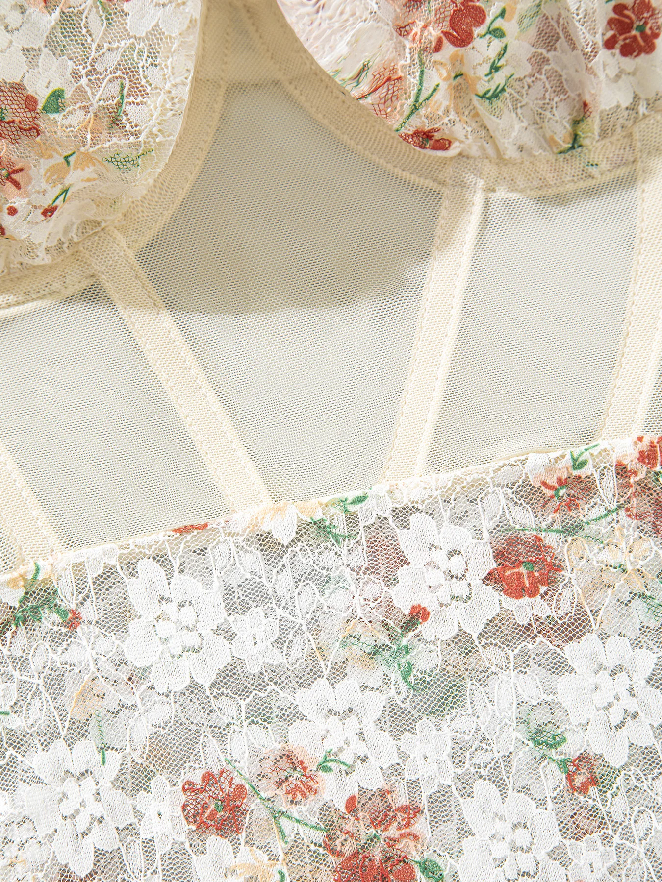 ssTss الساخن فتاة شيك الأزهار المطبوعة ملابس السباحة مثير الرسن بيكيني شبكة Underwire ارتداءها قطعة واحدة تشكيل الخصر Cinching بذلة