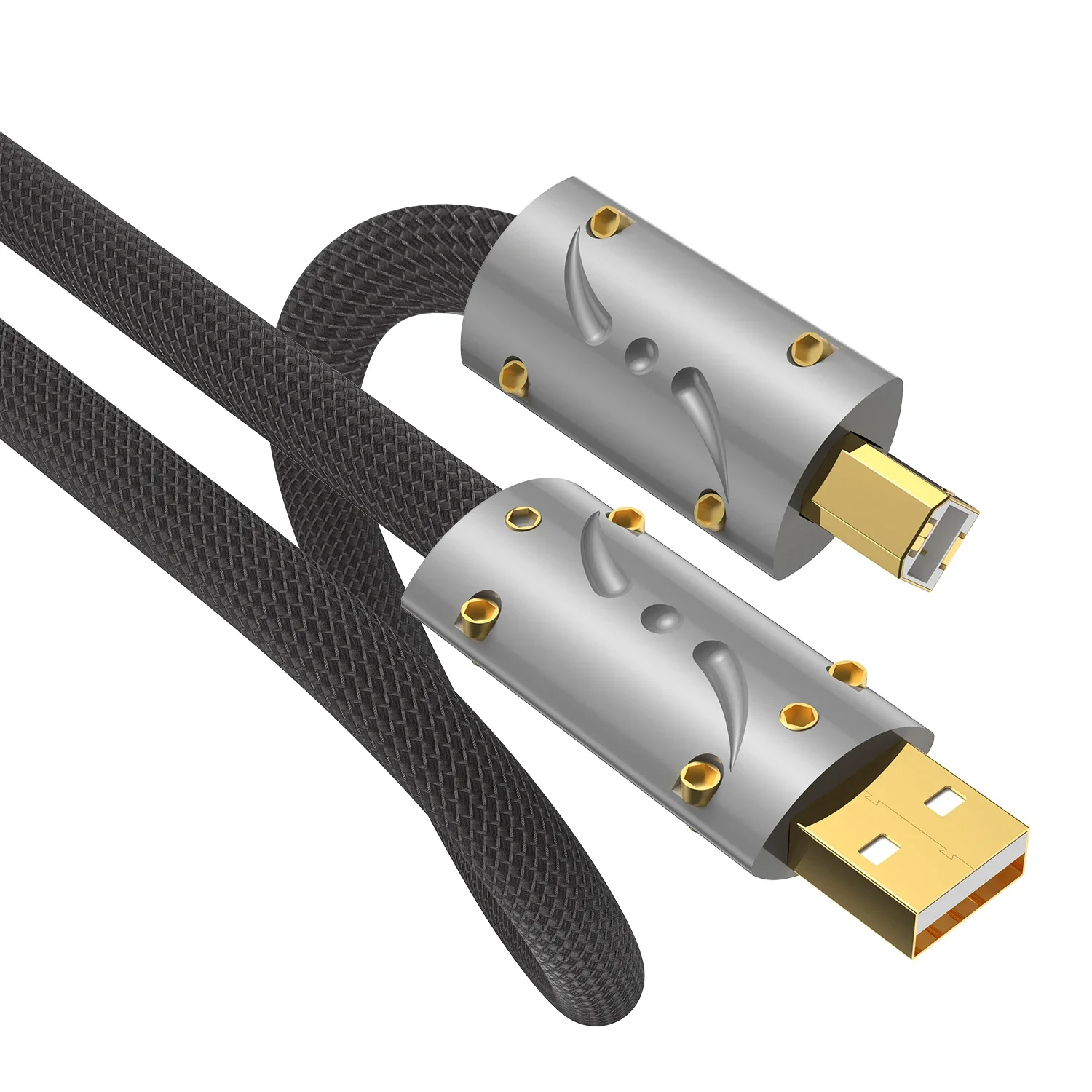 

Hi-End Viborg UC01 Silver Plated OFC USB Cable, Gold Plated USB A to B HiFi DAC Data Cord for Decoder Printer