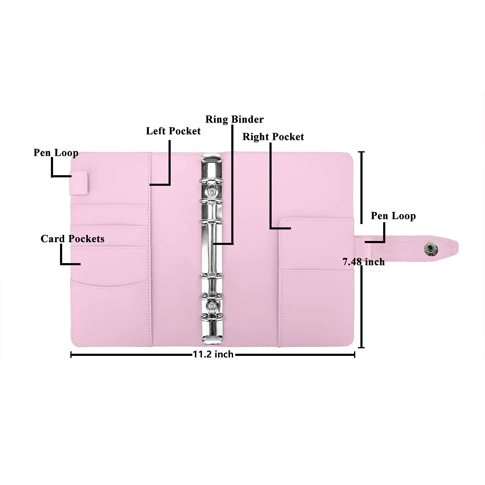 A5 PU Leather DIY Binder Notebook Cover Macaron Color Diary Agenda Planner Paper Cover School Stationery