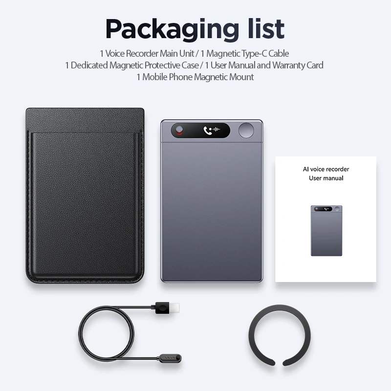 مسجل صوت ومسجل مكالمات يعمل بالذكاء الاصطناعي بسعة 64 جيجابايت من Shmci مزود بتقنية الكلام إلى النص والتجميع والترجمة ويدعم 103 لغة #5