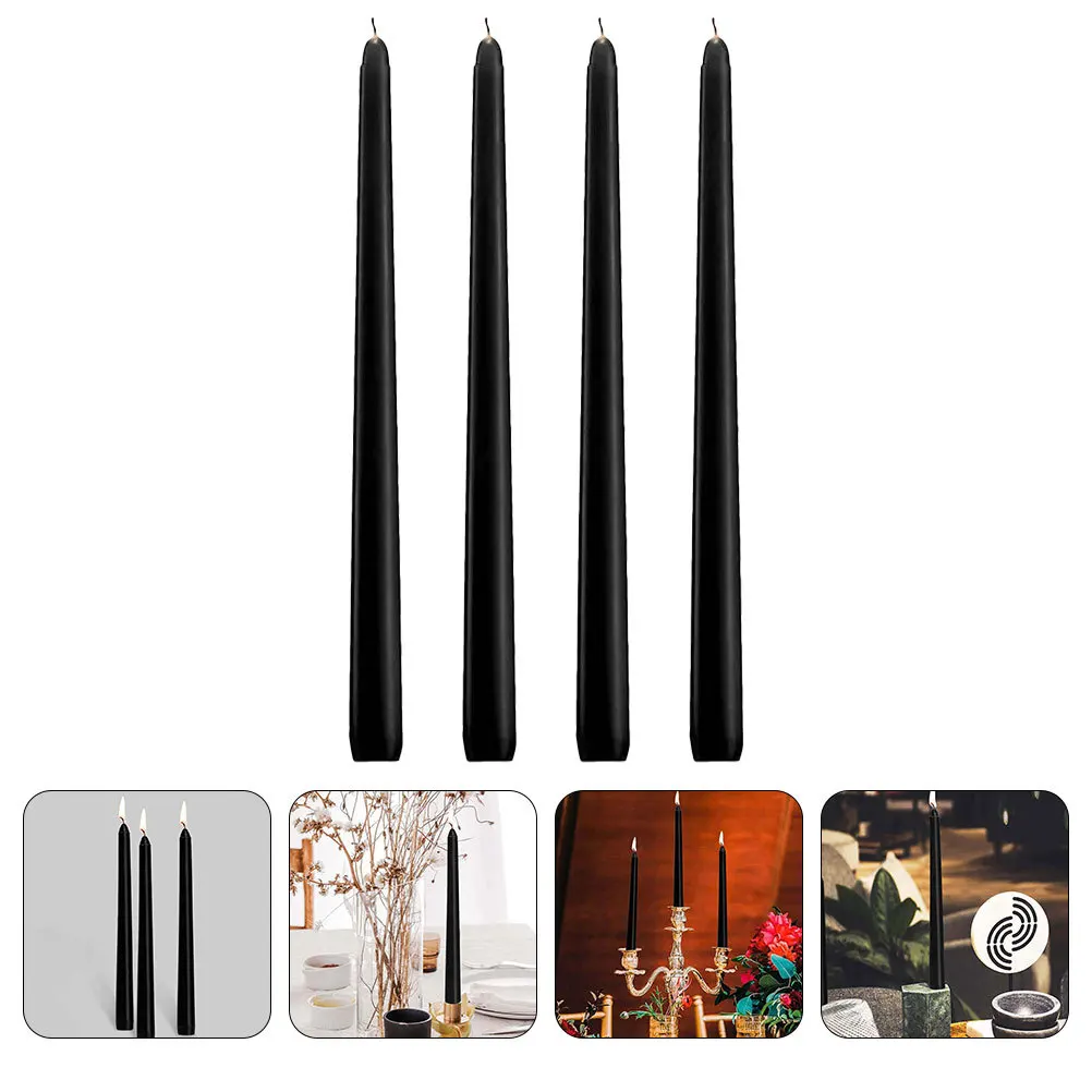 4 قطع من الشموع الطويلة، شموع جميلة، شمع البارافين غير معطر، غير معطر لحفلات الزفاف، ديكور المنزل بكميات كبيرة