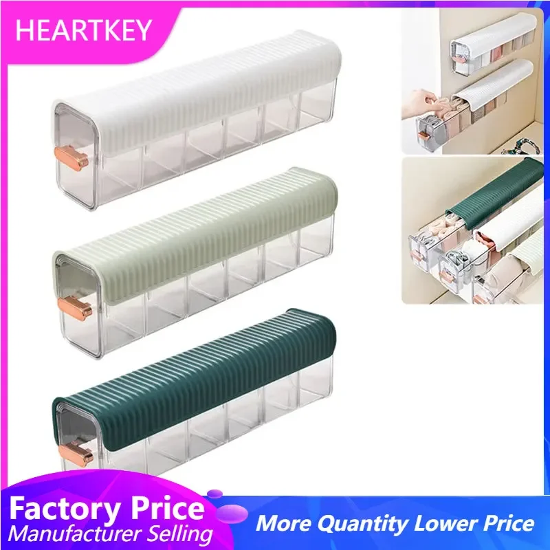 

Compartment Storage Box 6 Grid Wall Mounted Clothing Underwear Panties Socks Drawer Organizers Seasoning Box Bedroom Organizer