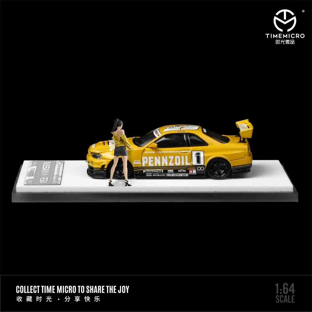 B-M TimeMicro 1:64 Skyline GTR R34 PENNZOIL painted action figure alloy model