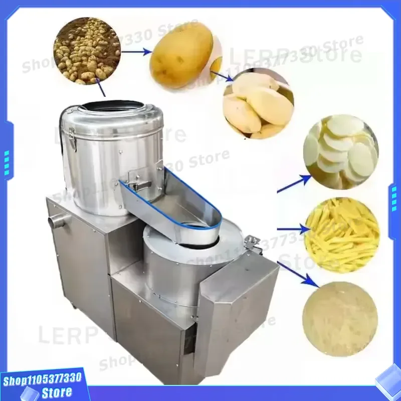 Mini Automatic Potato Peeler Slicer Washing Machine French Fries Cutter Vegetable Cleaning Device Kitchen Tool for Home Use