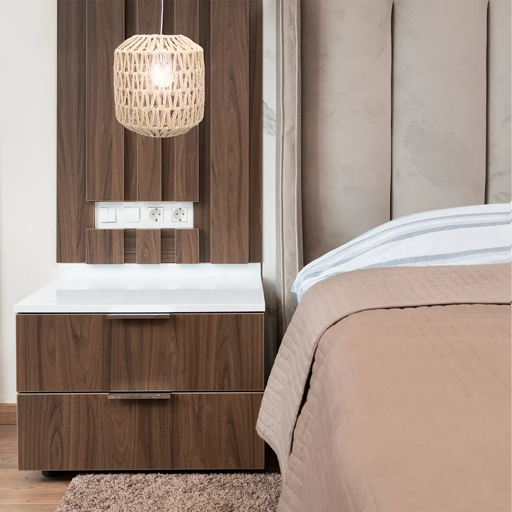 

2pcs Woven Drum Lampshade Premium Paper String Chinese Style Light Cover Rustic Farmhouse Cage Lamp Shade For Home Cafe Bar