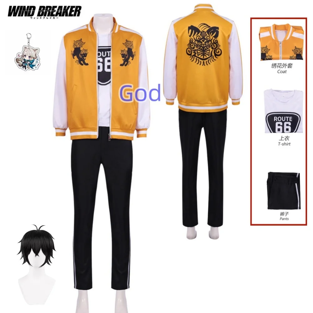 

Choji Tomiyama Cosplay Costume Anime WIND BREAKER Shishitoren Leader Uniform Jacket Sweater T-shirt Pants Jo Togame Halloween