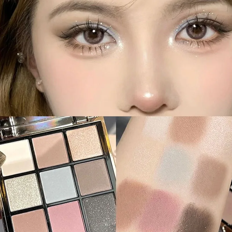 Matte Glitzer Lidschatten Palette neun Farben rosa braun Perlgold Lidschatten nackt dauerhafte koreanische charmante Augen Make-up Kosmetik