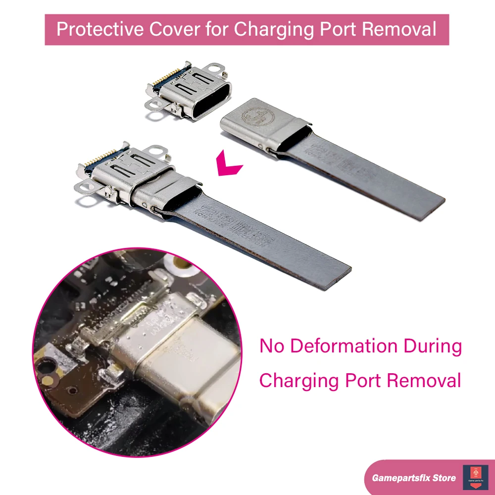 

Game Console Replacement Part USB-C Charging Port for Switch/Lite/OLED/NS2 Type-C Port Anti-Melt Protective Cover Soldering Tool