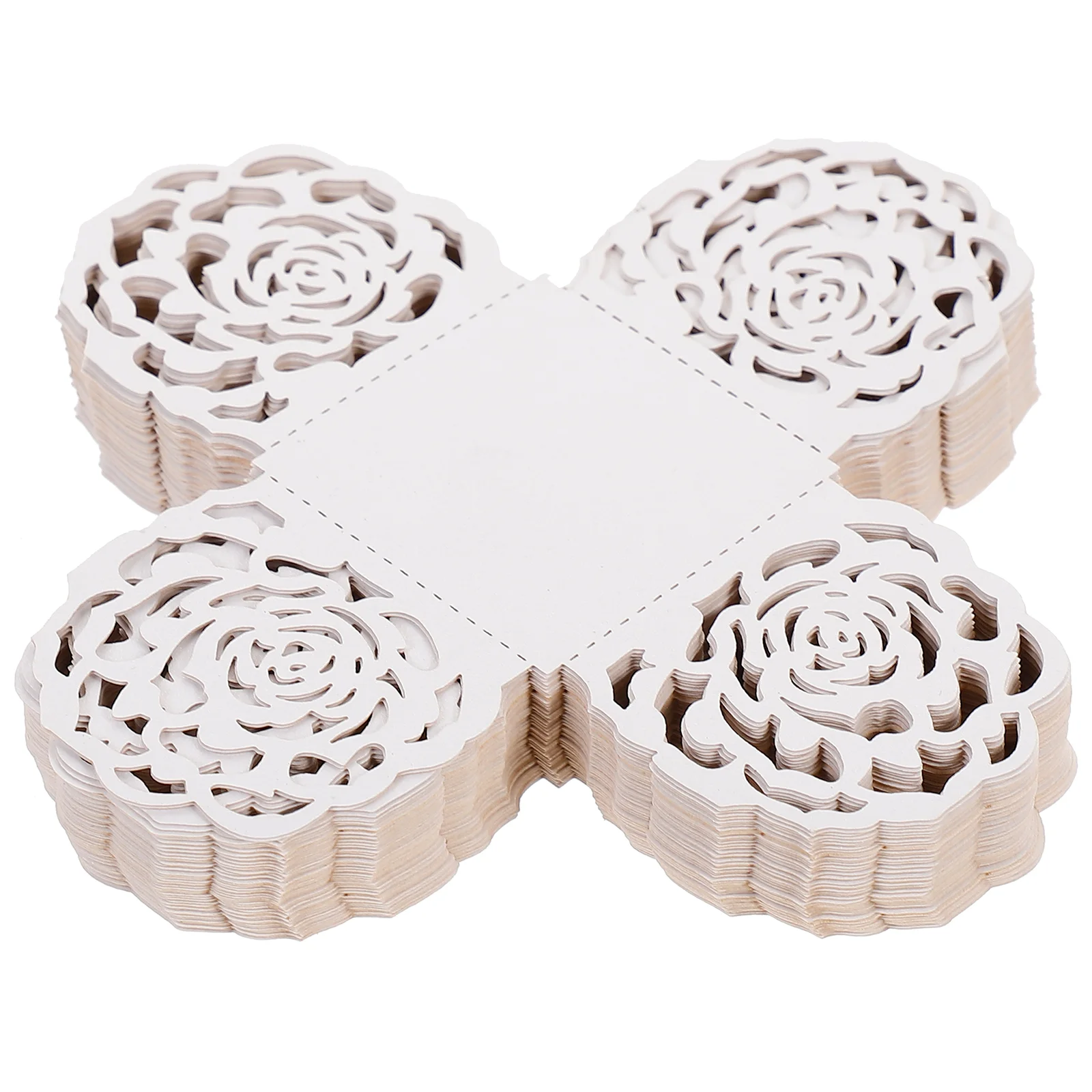 50 Pcs Chocolates Tray Single Cover Kraft Paper Holder Cup Packing White Compartment Truffle