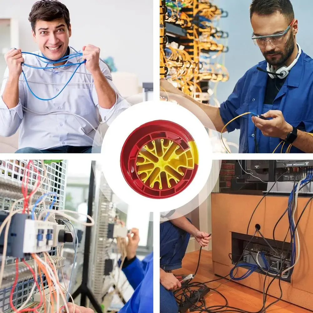 Organizador de Cabos de Rede em Plástico ABS à Prova de Fogo para Gerenciamento e Classificação de Fiação de Dados Ethernet Cat5 Cat6