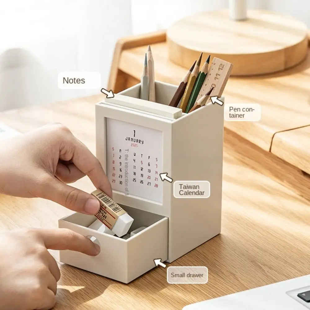 mit Kalender 2025, Stifthalter, multifunktionaler Planungsstifthalter, To-Do-Liste, großes Fassungsvermögen, Schublade, Schreibtisch-Organizer, Schule