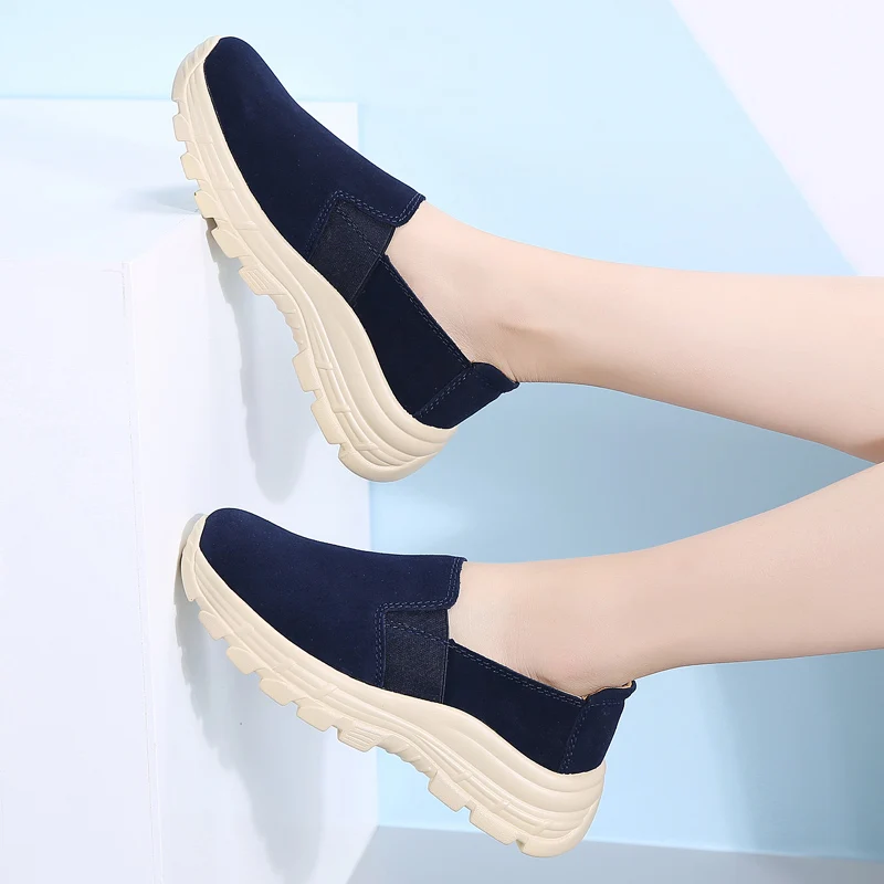 Womens Walking Shoes Slip-on Flats Shoe for Women Light Walks Gym Casual Shoes Increasing Height Mother Gift High Quality