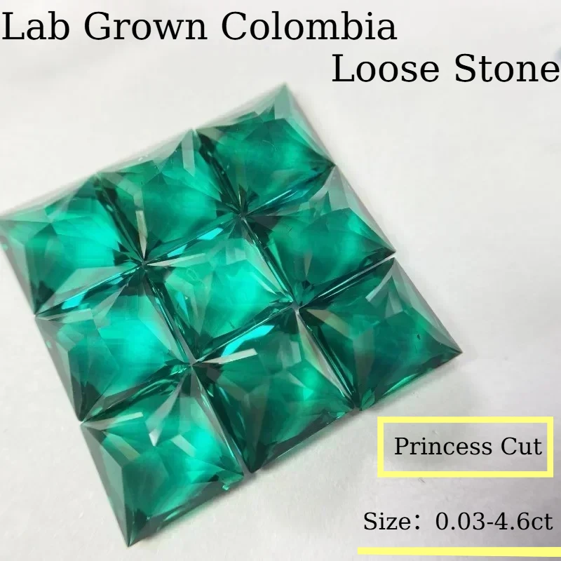 

Выращенный в лаборатории Колумбийский изумруд, свободный камень, огранка принцессы, гидротермальные драгоценные камни для самостоятельного изготовления ювелирных изделий, сертификат на выбор