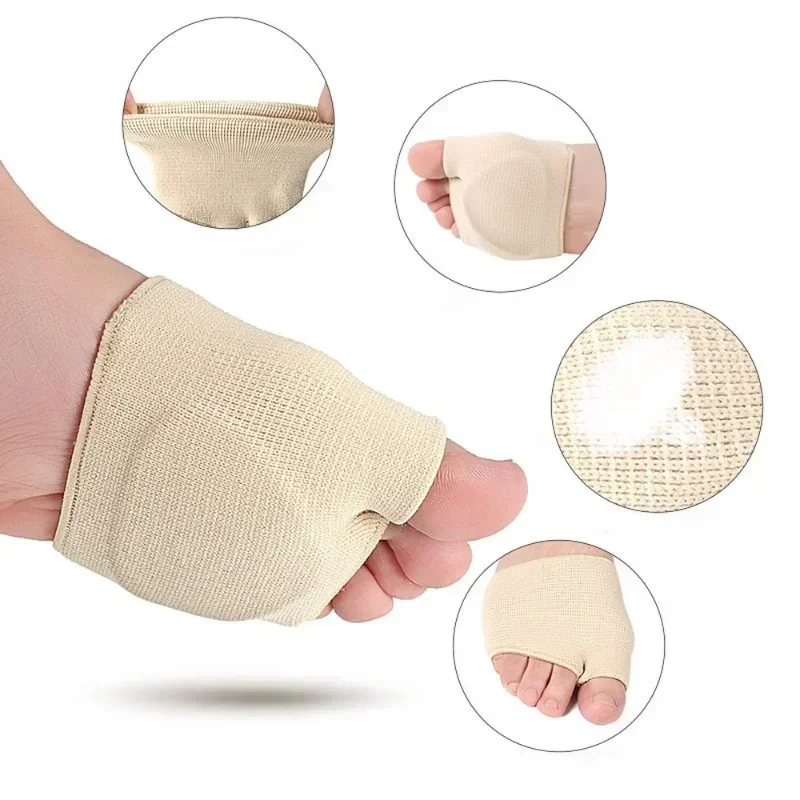 Almohadillas de Gel para el antepié, suela de juanete de medio dedo, cojín de silicona, funda metatarsiana, media calcetín, soportes para prevenir callos, ampollas