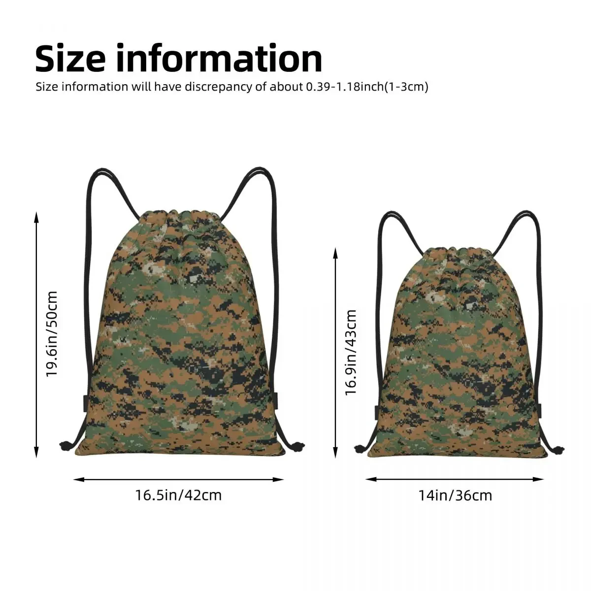 Marpat Woodland Camouflage Drawstring Backpack Sports Gym Sackpack Army  Camo String Bag for Yoga