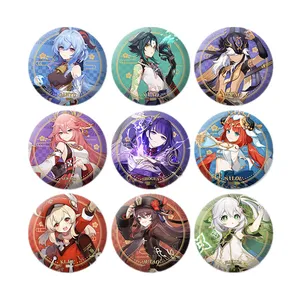 Jogo Genshin Impacto Personagens Emblemas, Broche Redondo, Saco de Roupas, Lapela, Lembrança Colecionáveis, Suave, Hutao, Xiao, Nahida, Alhaitha 8 principais vendas pins filme - №7