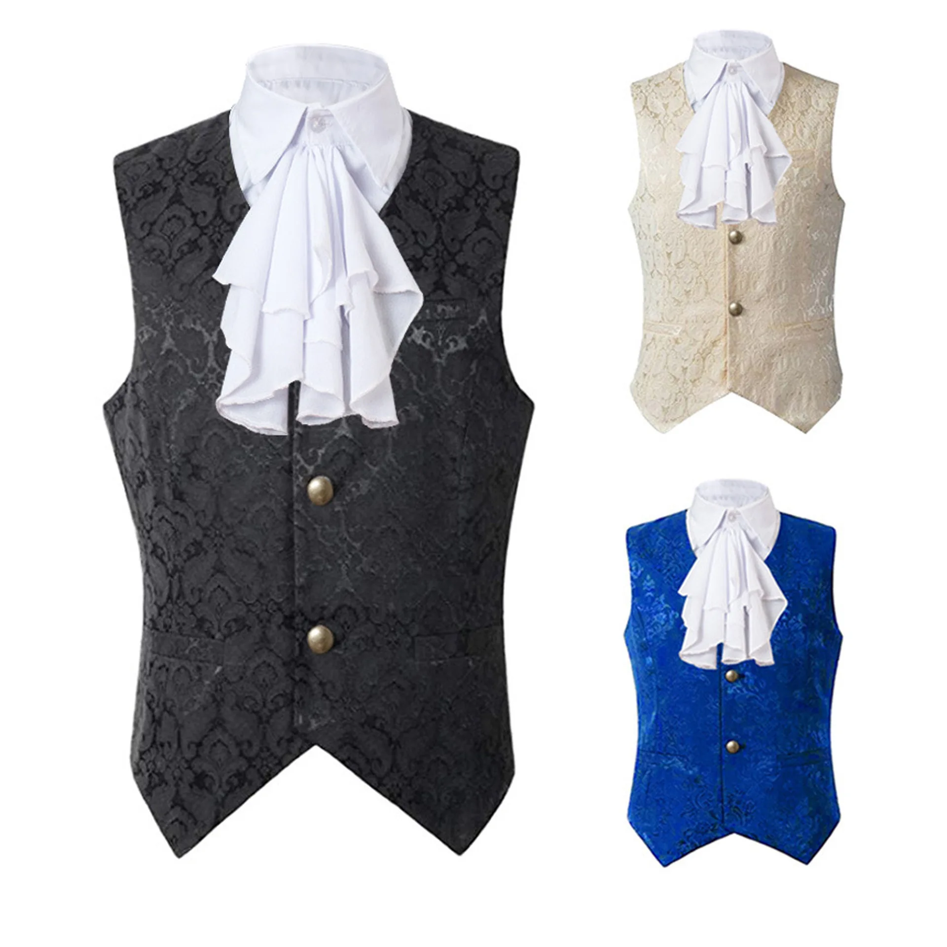 

Men's Medieval Costume Vintage ort Vest Fake Collar loween Clothing Special Wide Fit Winter Youth Trend Workwear