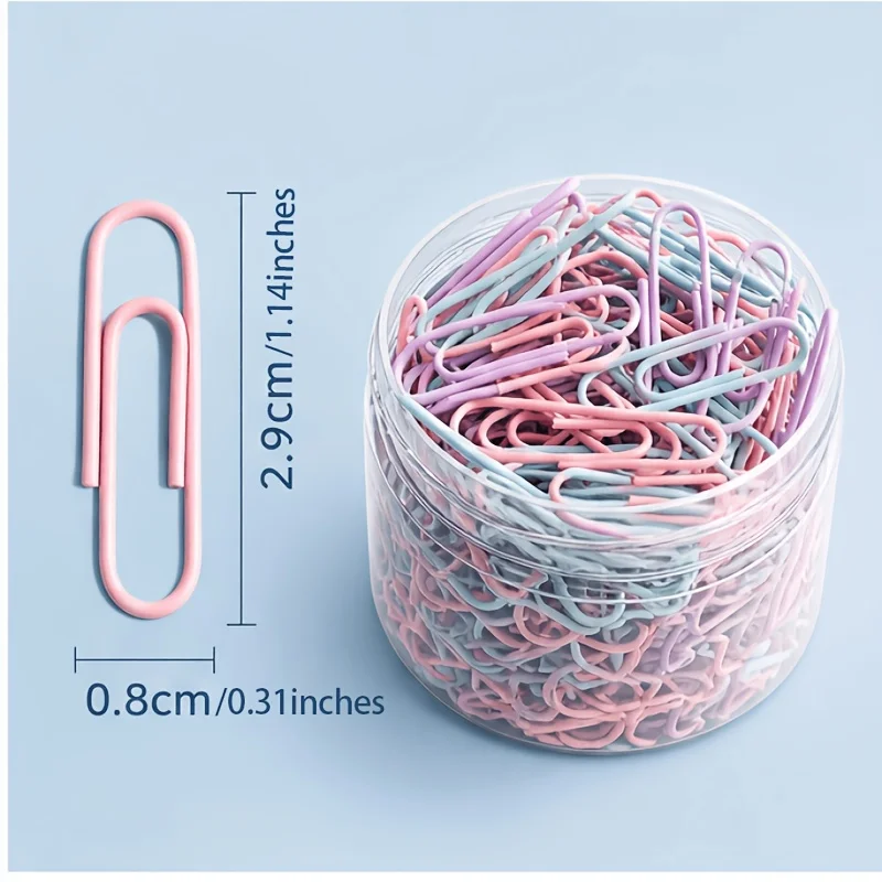 160PCS 29MM Paper Clips - Barrel Cute Colorful Styles Office Supplies Small Size Ideal As Bookmarks For Organizing Papers