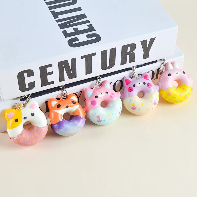 Cartoon Cute PU Animal Donut Pendant Funny Slow Rebound Stress Relieving Toys Fun Creative Children's Toys Holiday Birthday Gift