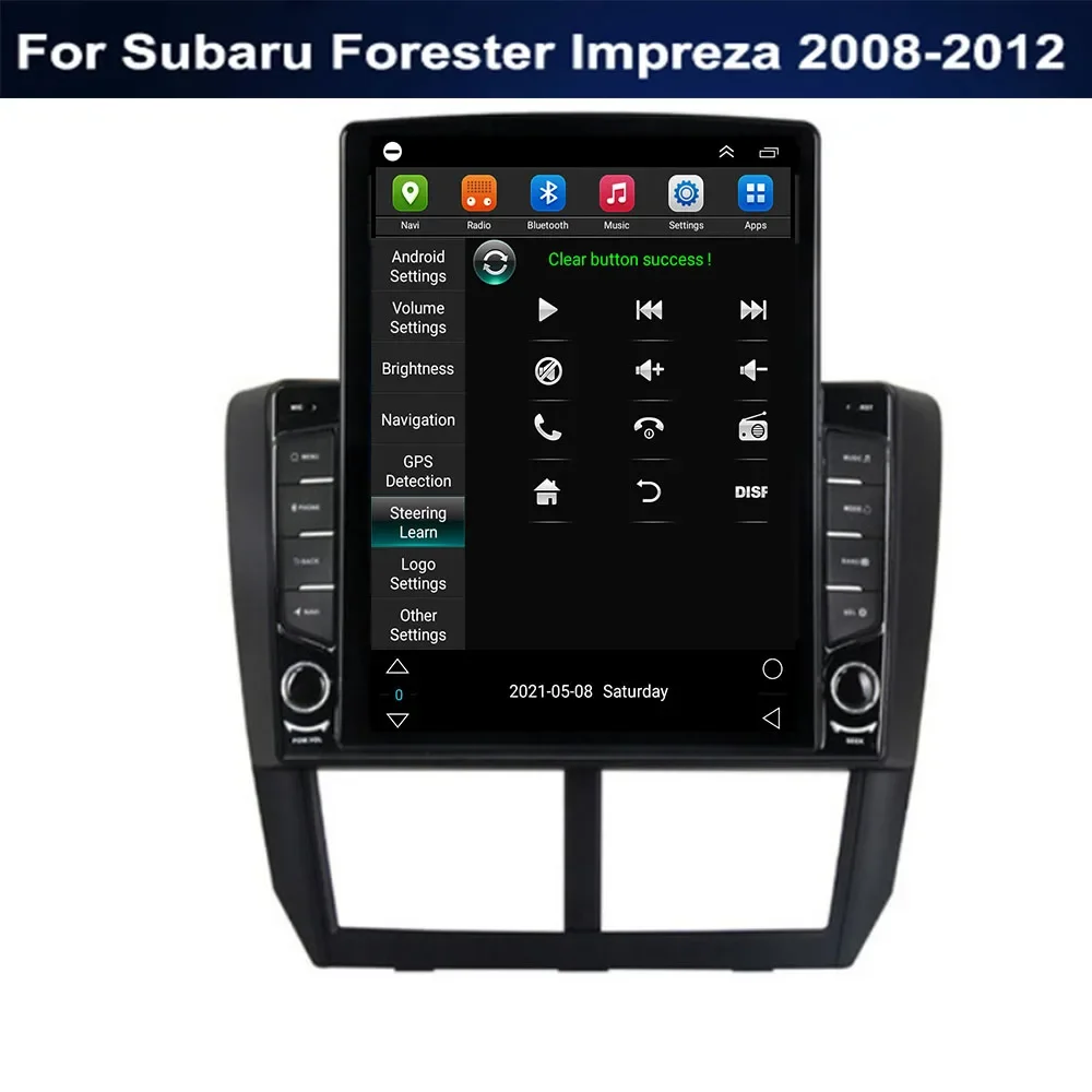 For Tesla Style 2 Din Android 14 Car Radio For Subaru Forester Impreza 2008- 2012 Multimedia Video Player GPS Stereo Carplay DSP