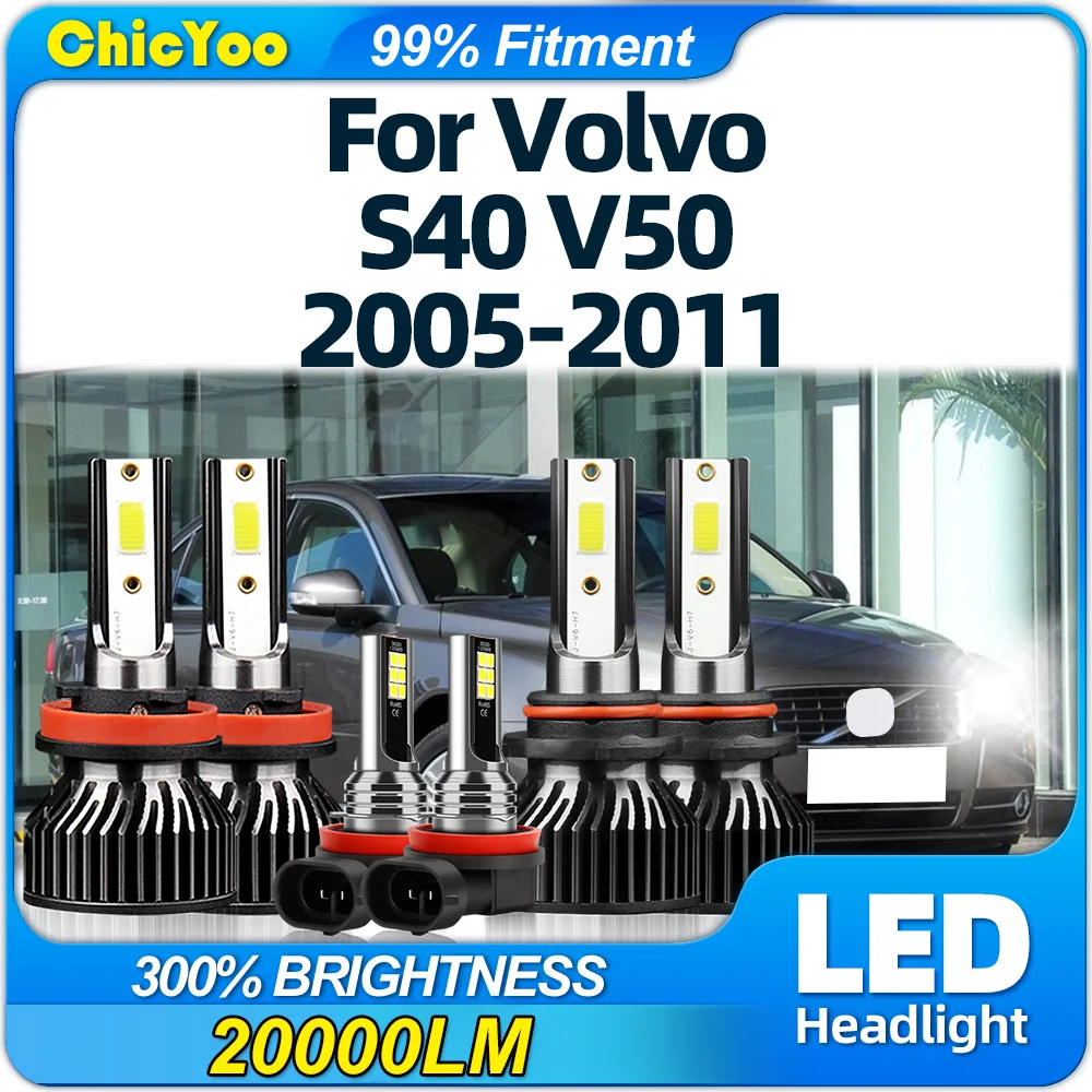 

360W LED Car Headlight Bulbs 60000LM High Low Beam 12V 6000K Fog Lights For Volvo S40 V50 2005 2006 2007 2008 2009 2010 2011