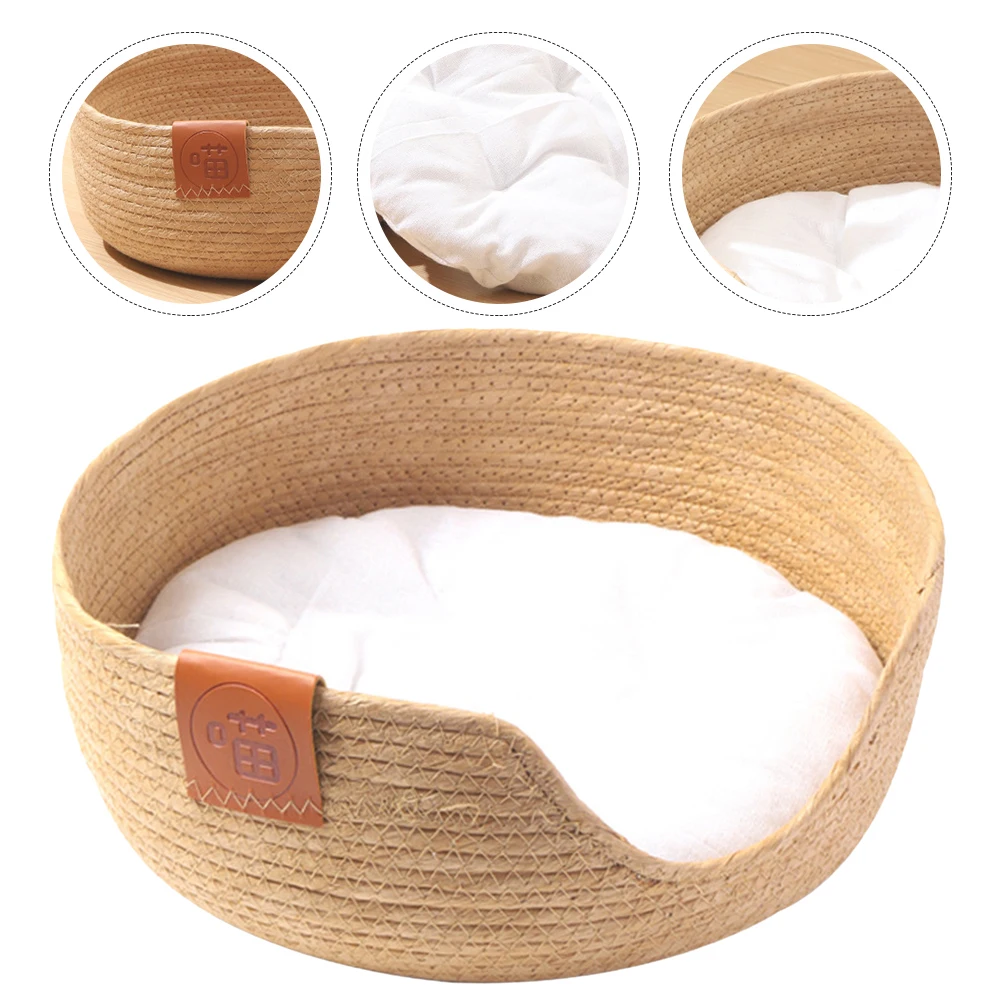 

Summer Pet House Sleeping Nest for Cats Bed Woven Beds Baslet Cushion Badket Hammock Basket