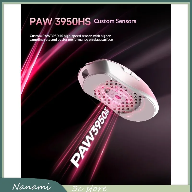 

WL Mouse Huan No Hole Magnesium Alloy Mouse Bluetooth Wireless Mouse PAW3950HS 3 Mode 8000Hz 20000FPS Dual 8K Gaming Mice Gift