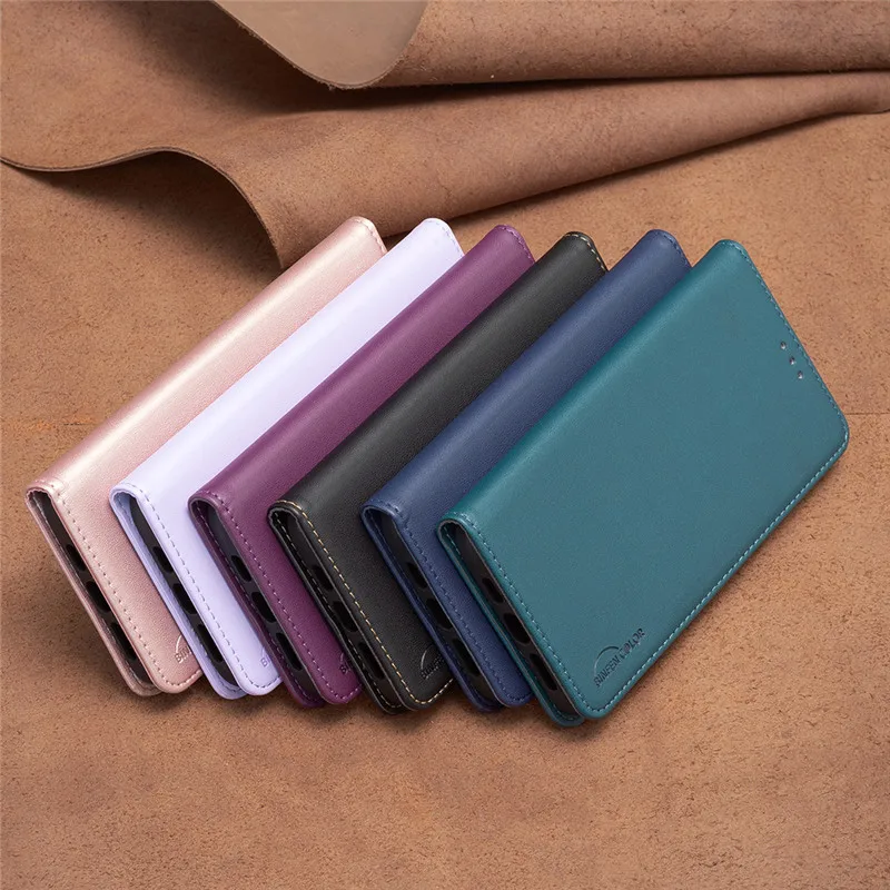 حافظة جلدية فاخرة لهاتف Xiaomi 15 15T 14 13 13T 12T 11T Pro 12 11 Lite 5G NE غطاء مغناطيسي حقائب محفظة بلون واحد