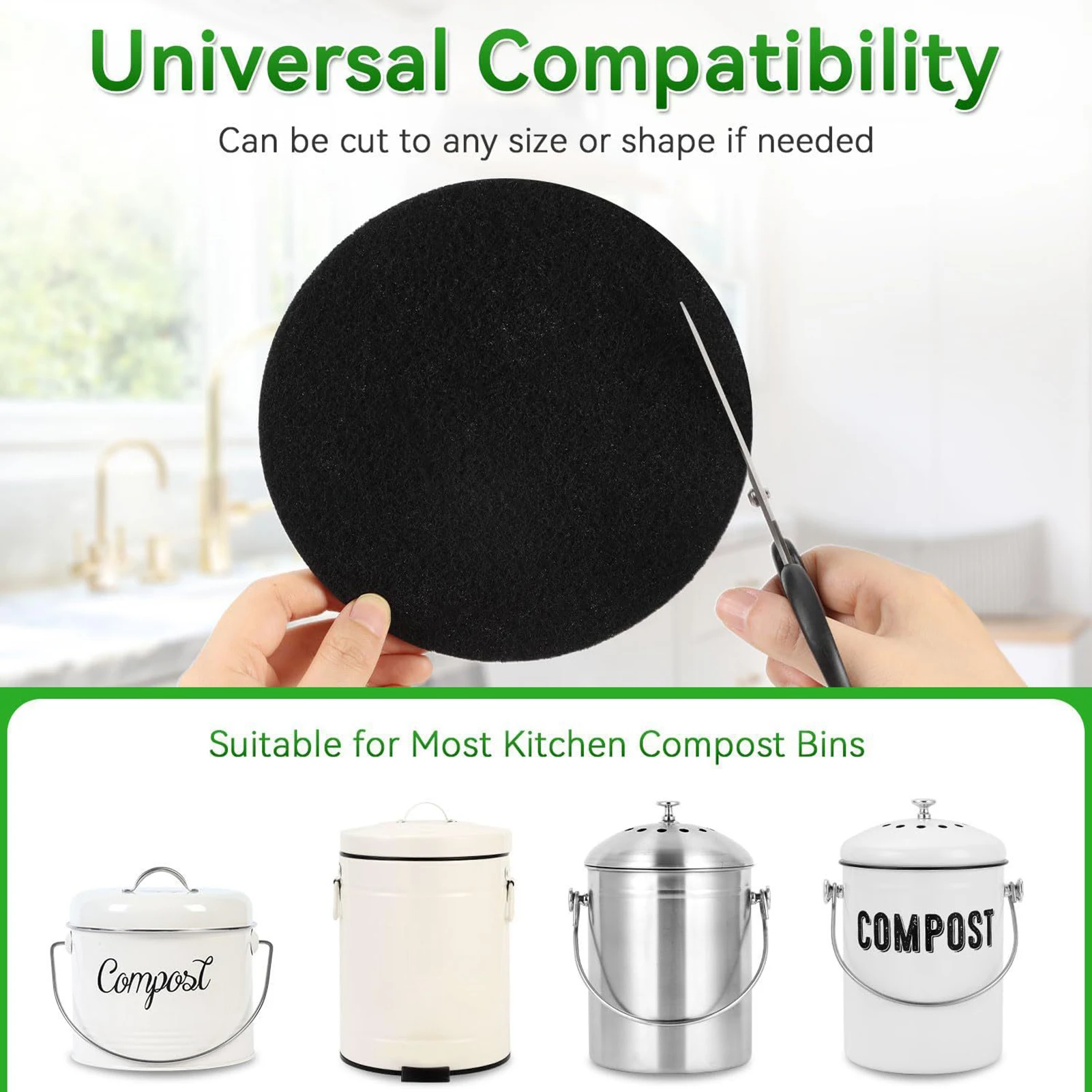 10pcs Charcoal Filter Odor Con - Compost Bin Countertop recension och pris