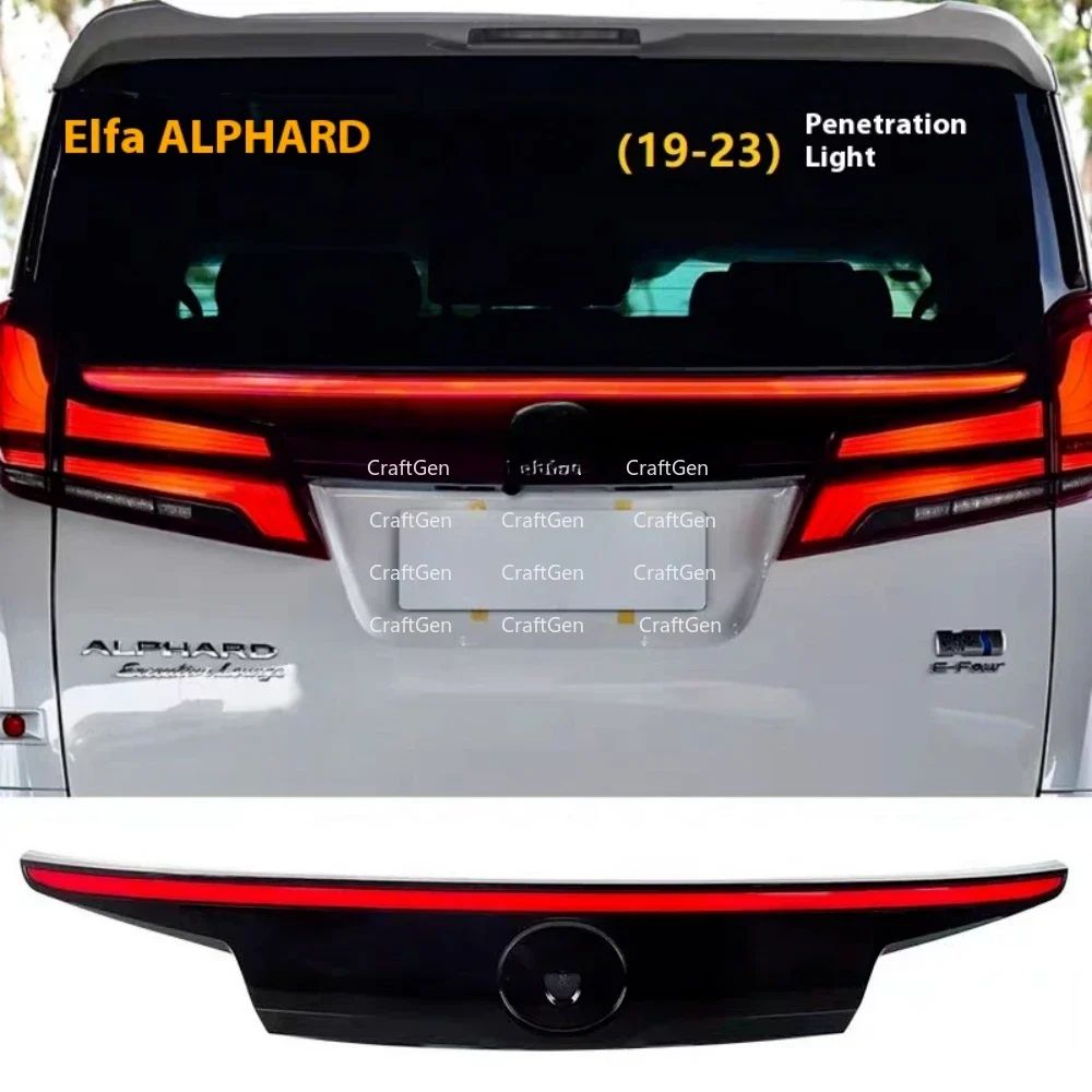 

For 2015-2023 Toyota Alphard Vellfire 30 Series Tailgate Through Lamp Assembly with Brake Light & Turn Signal