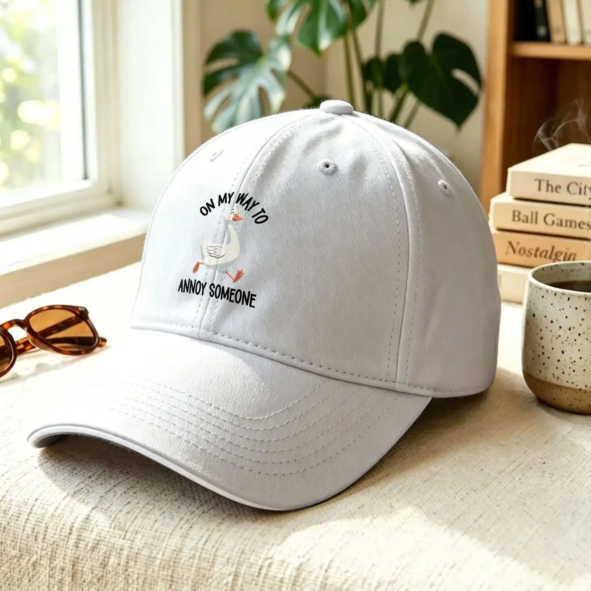 Funny Duck Graphic Sun Baseball Cap On my way to annoy someone Summer Vintage Hip Hop Hats For Women Men Kpop Rock Baseball Caps