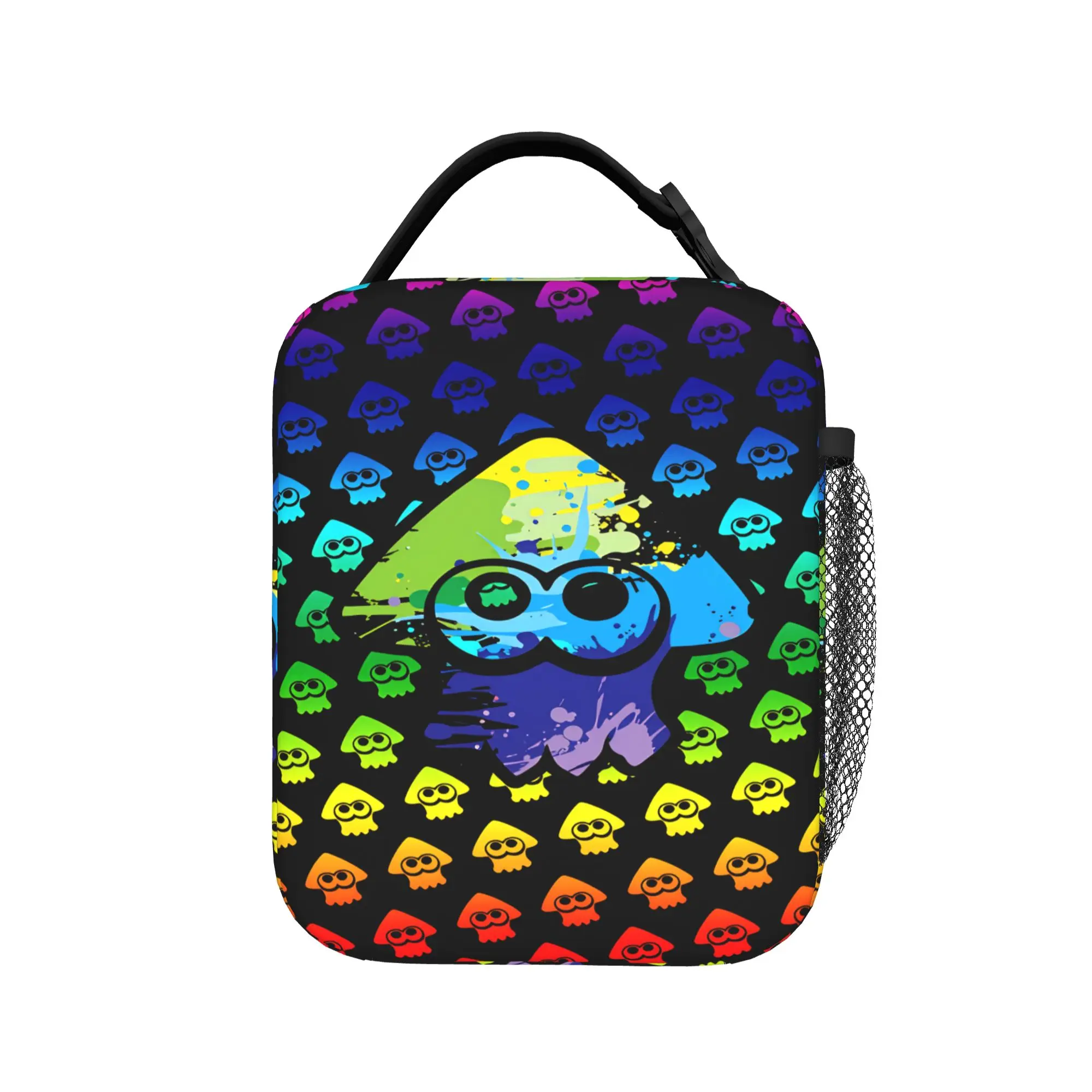 Splatoons Shoot Lunch Bag  Aesthetic Lunch Box For Women School Portable Zipper Cooler Bag Oxford Graphic Thermal Tote Handbags