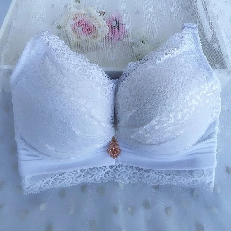 8cm Small Chest a Cup Gathering Thickened Bra Super Thick 9cm Small Flat Chest Bra Super Gathering Upper Support Showcase Bra