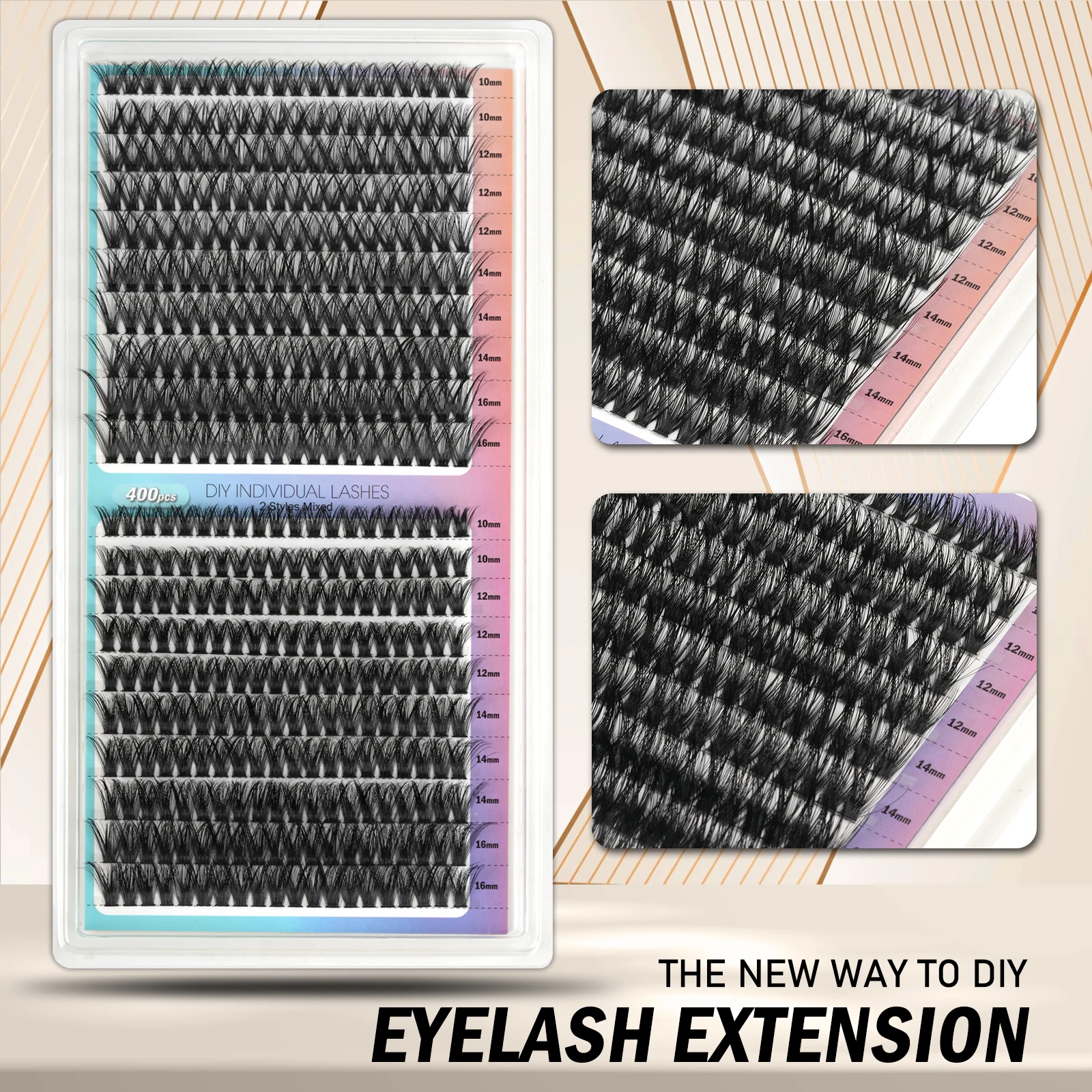 

50D/60D/80D/100D Mink Eyelashes 400 strands Natural Eyelashes 3D Russian Volume Personalized Eyelash Curler Eyelashes