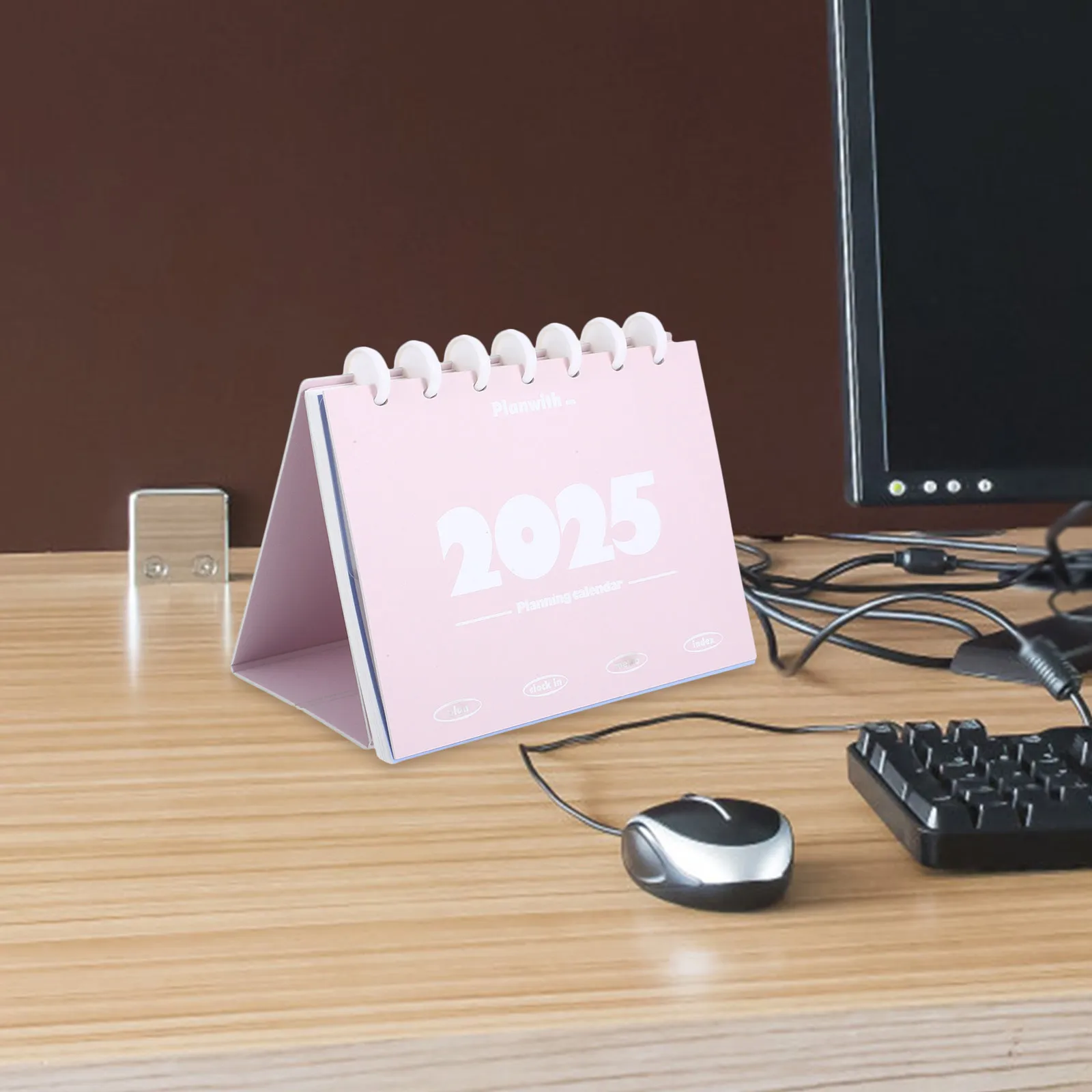 

2025 Monthly Desk Calendar Flip Standing Desktop Calendar for Office Home Daily Planning Aesthetic Decorative Academic Year