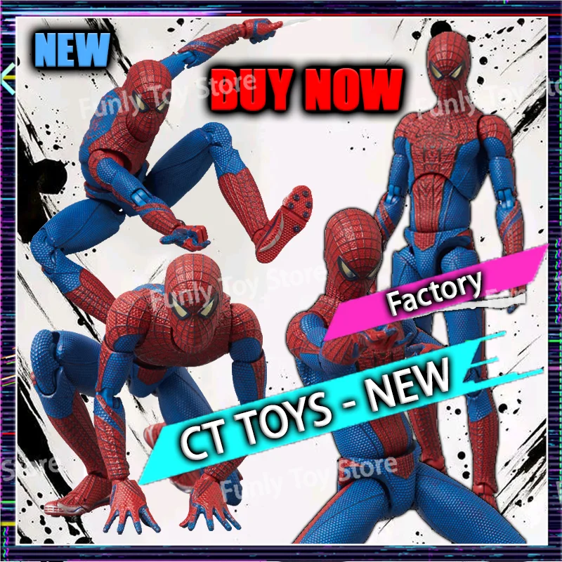 Ct Toys Spiderman Mafex 001 Peter Parker Andrew Garfield The Amazing Spider-Man Shf Anime Action Figure Figurine Customized Toys