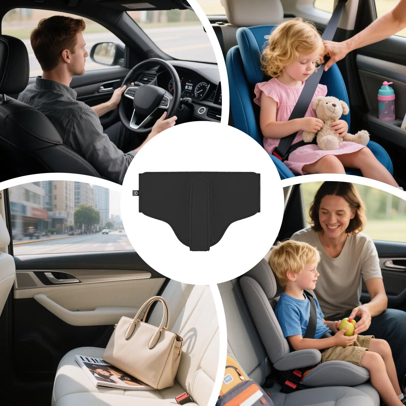 

Front Car Seat Belt Holder Car Shoulder Strap Positioner Clip Anti-Collision Limiter Strong Adhesive Safety Accessories For