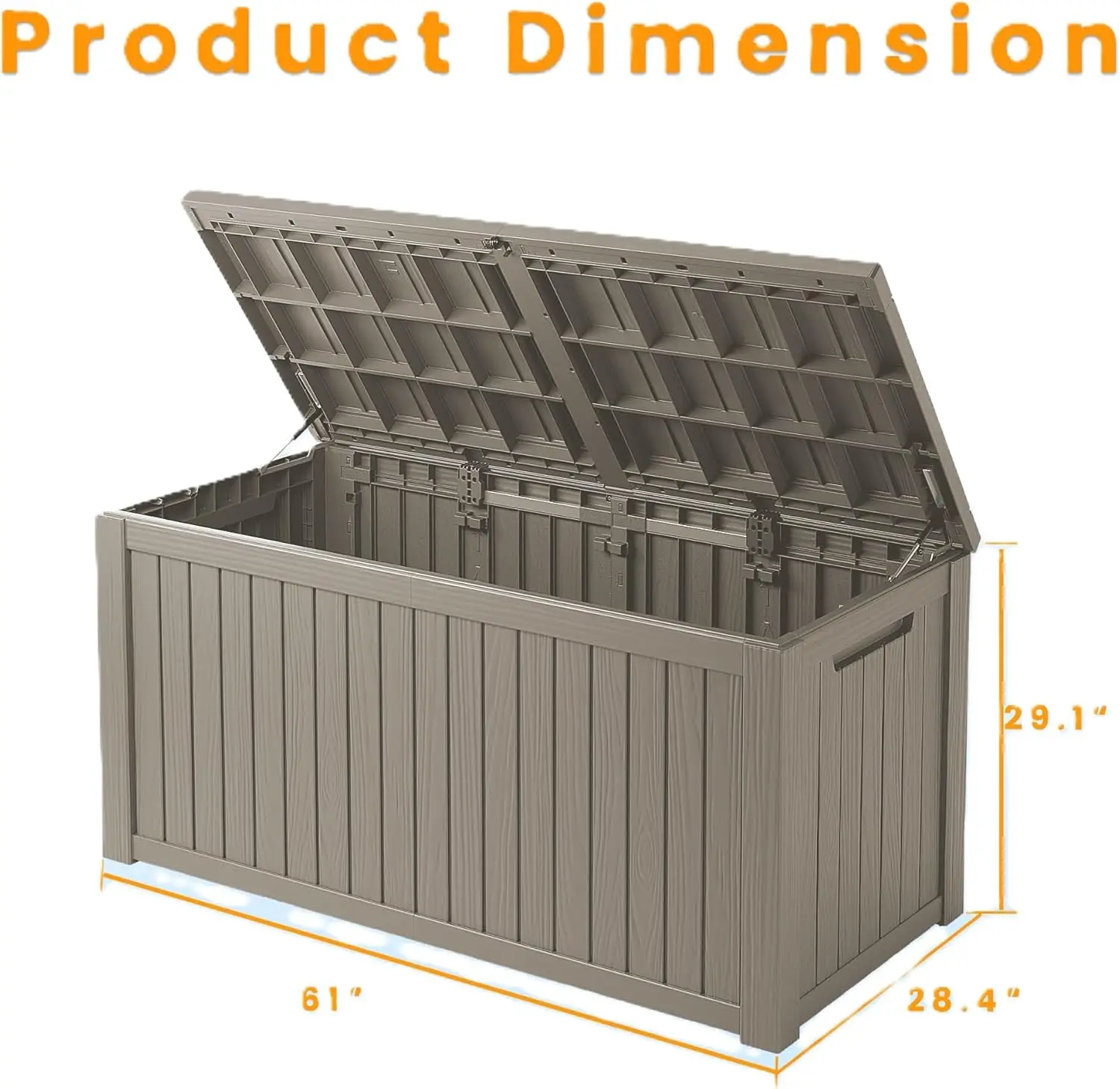 180 Gallon Resin Deck Box Storage Outdoor Waterproof Boxes Lockable UV Resistant Organization