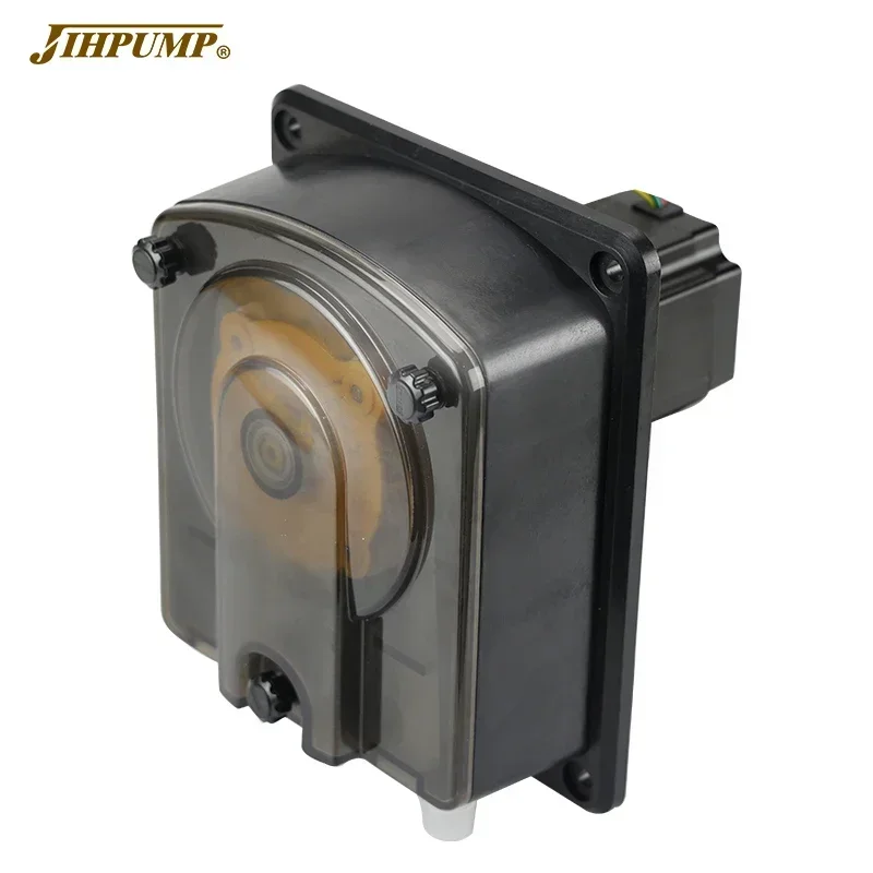 JIHPUMP 7L/min Large Flow Rate Peristaltic Pump 24V 12V DC Stepper Peristaltic Pump for Liquid Dispensing and Filling