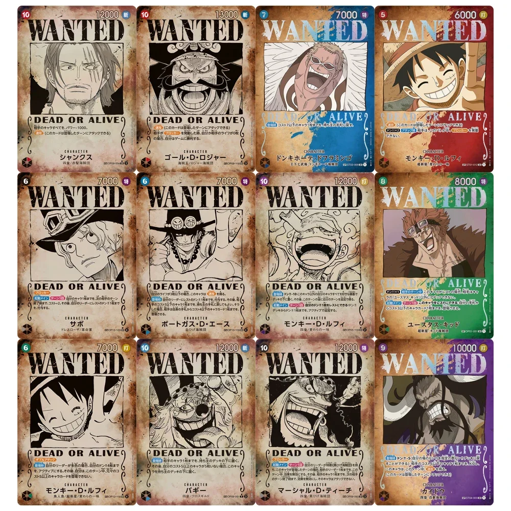 ONE PIECE Sammelkarten WANTEN Kaido Monkey .D. Luffy Shanks JPN DIY Selbstgemachte Spiel-Anime-Karten