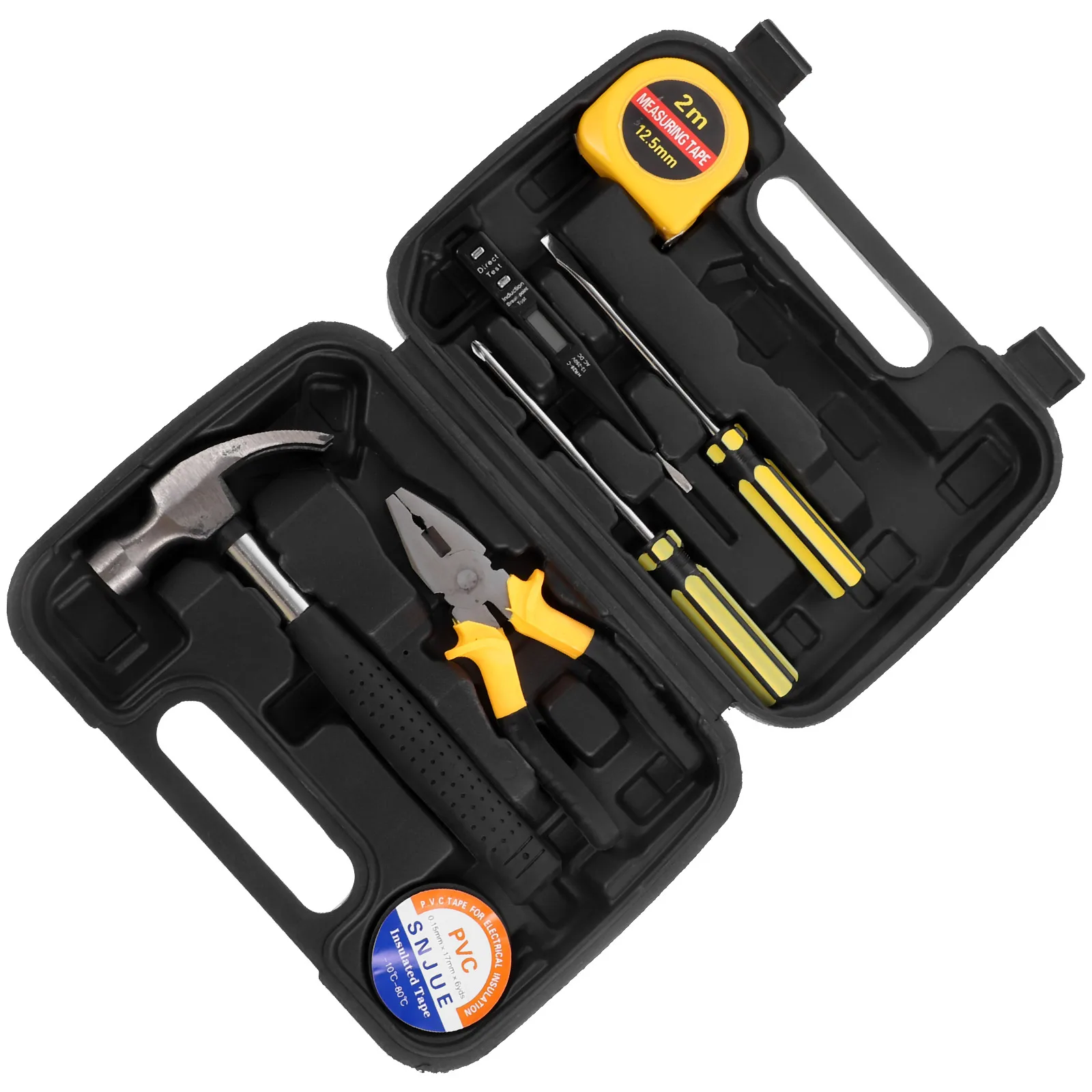 1 Set Multi-Functional Tool Box Set Home Automotive Repair Tools Durable Practical Kit Hammer Screwdriver Pliers Cutter Tape