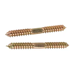 20/30/50/100pcs Carbon Steel Hanger Bolt Wood To Metal Dowels Double Ended Furniture Fixing Self Tapping Screws Wood Thread Stud
