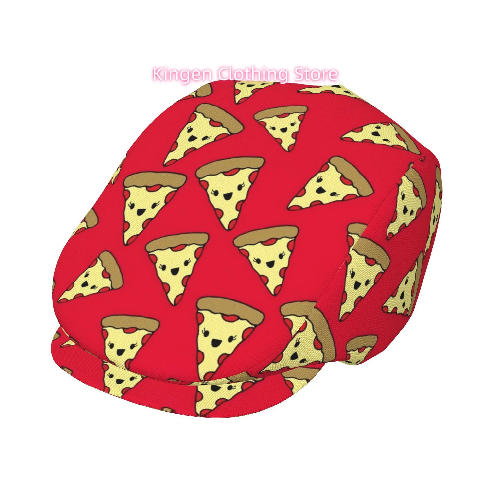 1pc of a Cheerful Pizza-Patterned Beret, a Vintage Newsboy Hat, Suitable for Everyone, an Essential Fashion Item for Both Casual