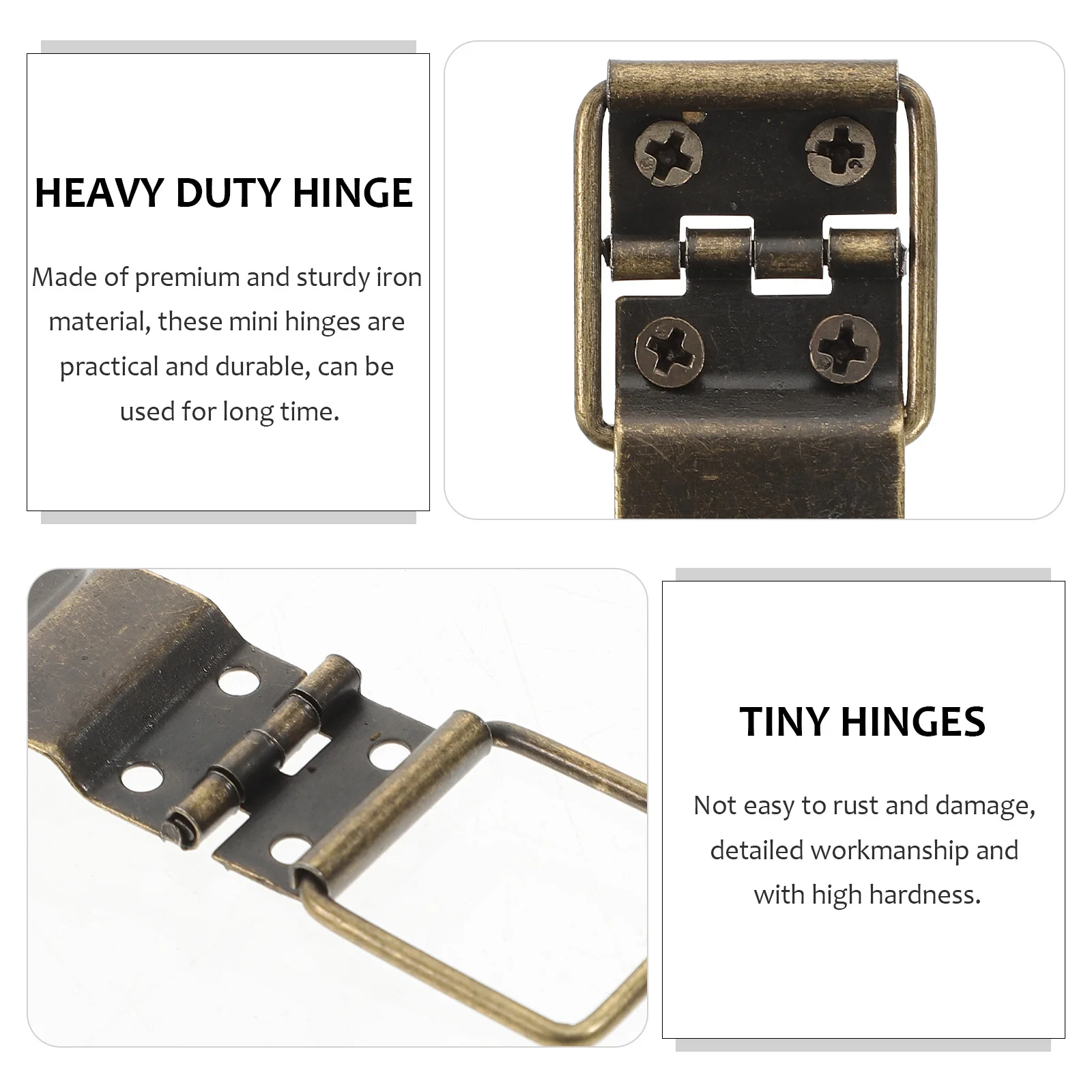 

30Pcs High Hardness Mini Hinges for Wooden Jewelry Cases Small Cabinets Drawers Decorative Hardware Color Durable Design