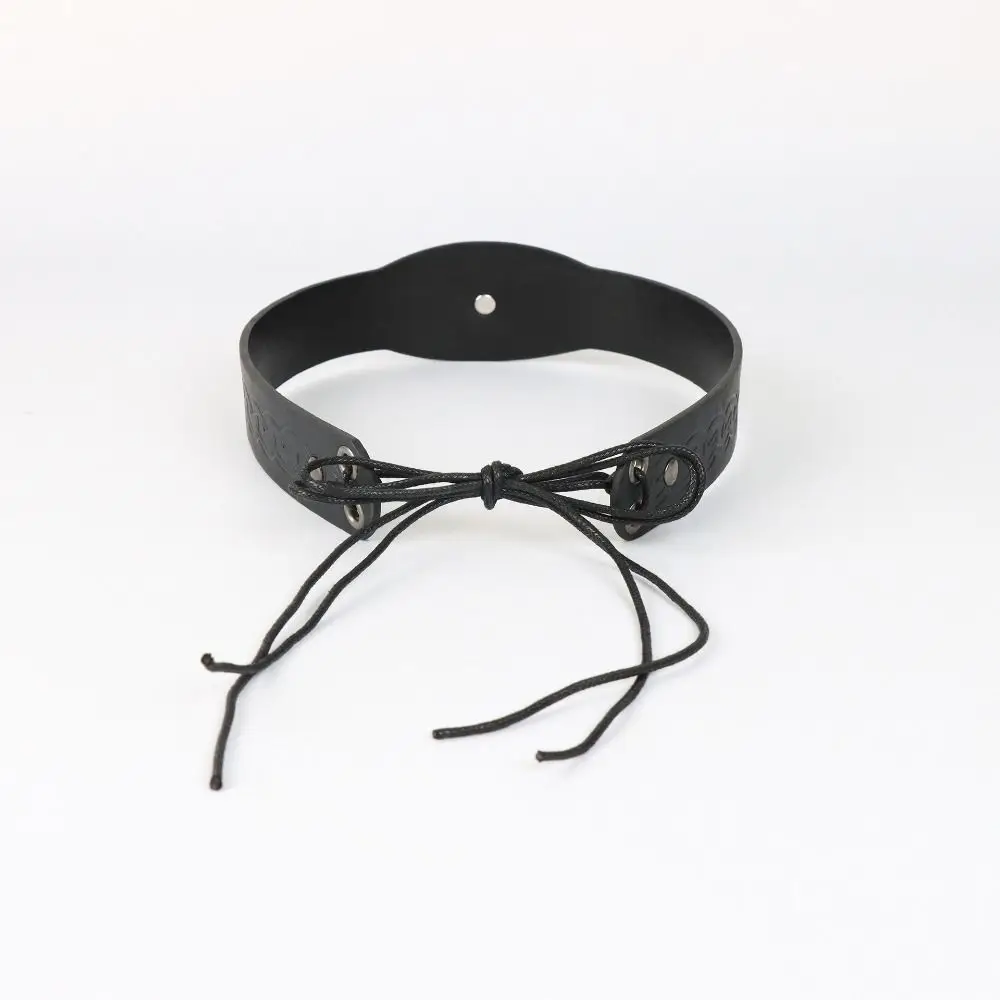 Viking Medieval Headband Cosplay Adjustable PU Leather Headwear Embossed Pattern Hairband For Role Play Games and Costume Events