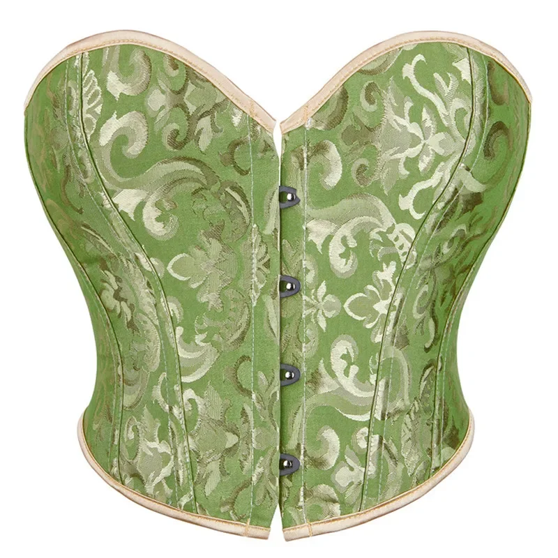 Corsets And Bustiers for Women Top Sexy Corselet Corset Overbust Embroidery Vintage Gothic Bodice Plus Size Green Red Black