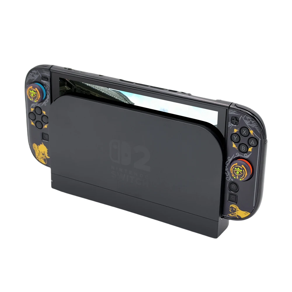 任天堂スイッチ 2 ケースカバーシェルドッカブル保護ゲームゼルダハード PC ブラックスイッチ 2 アクセサリーコントローラ JoyCon