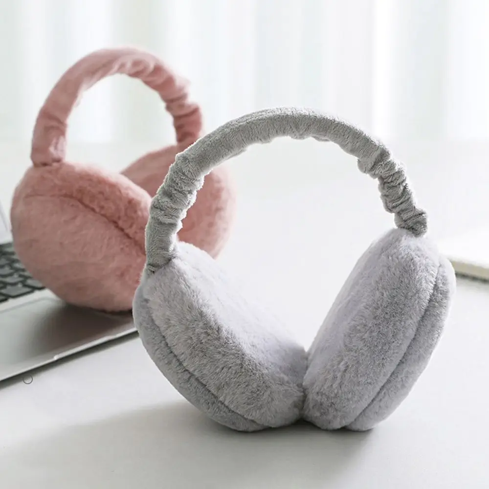 Simple Children Pure Color For Girls Thicken Warmer Headband Korean Plush Earlap Women Foldable Earmuffs Winter Ear Cover